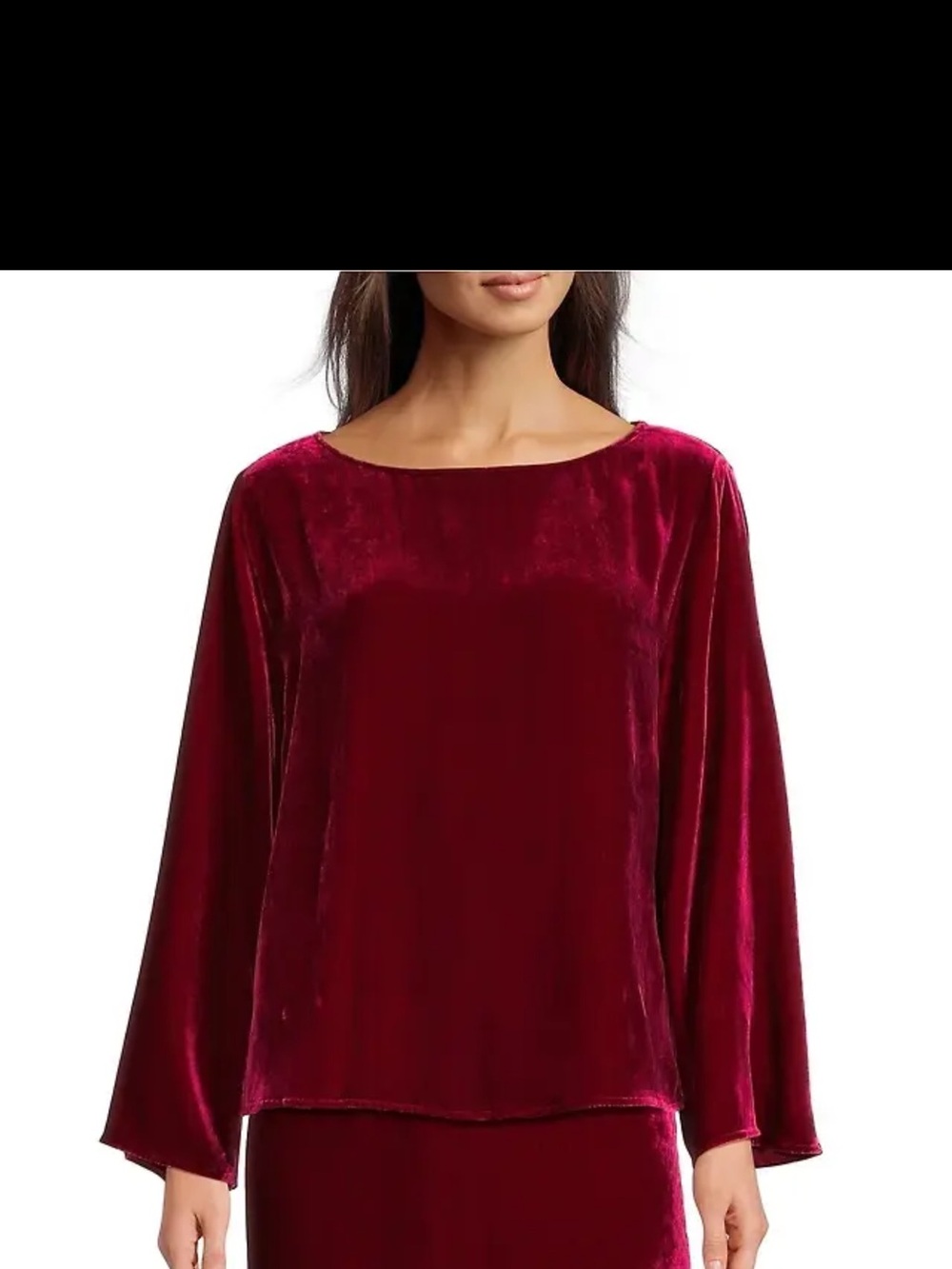 Eileen Fisher Velvet Boat Neck Bracelet Sleeve Top sz. XXS
